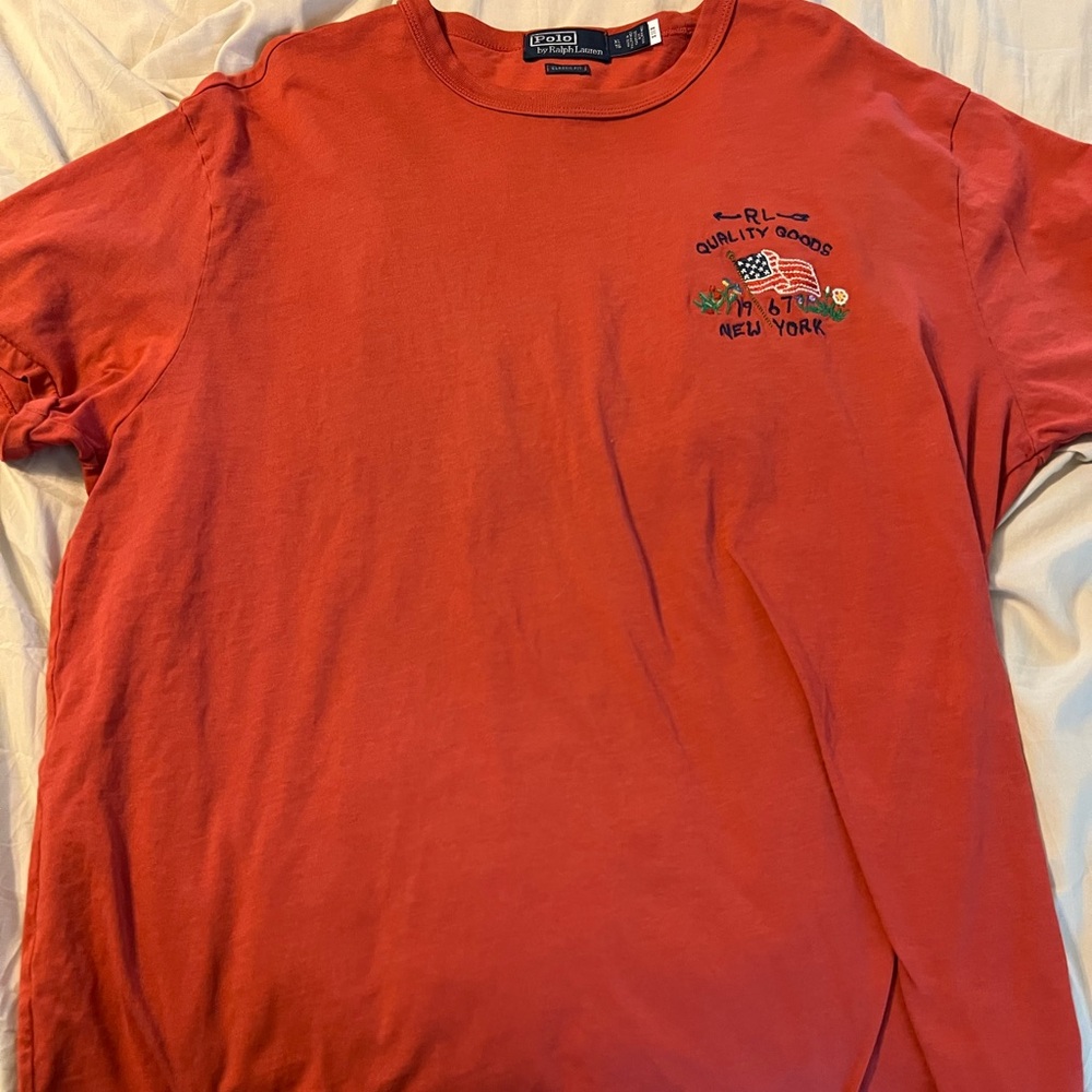 Ralph Lauren cotton tshirt with stitch New York logo
